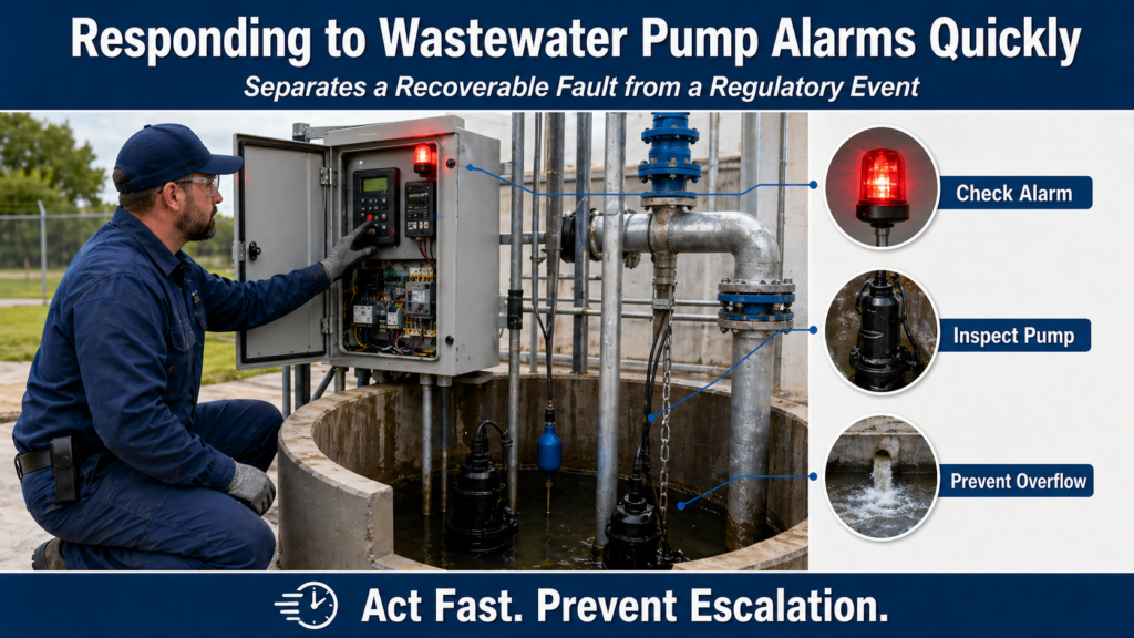 Responding to wastewater pump alarms quickly